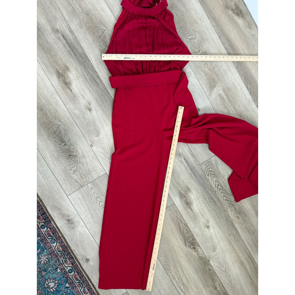 Alice+Olivia Sz 10 Halter Pant Jumpsuit in deep ruby - Picture 9 of 9